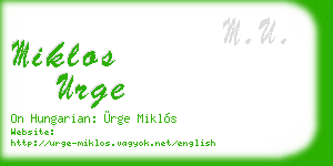miklos urge business card