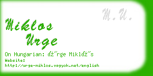 miklos urge business card